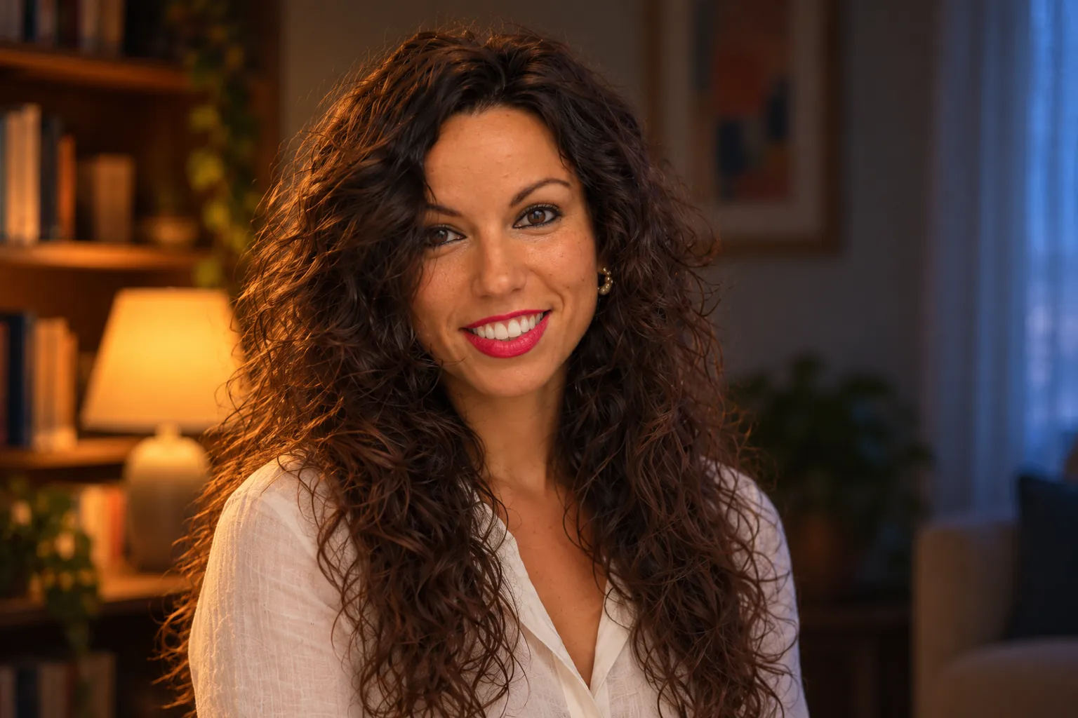 Ana Arriaza, psicóloga, sonriendo en su consulta