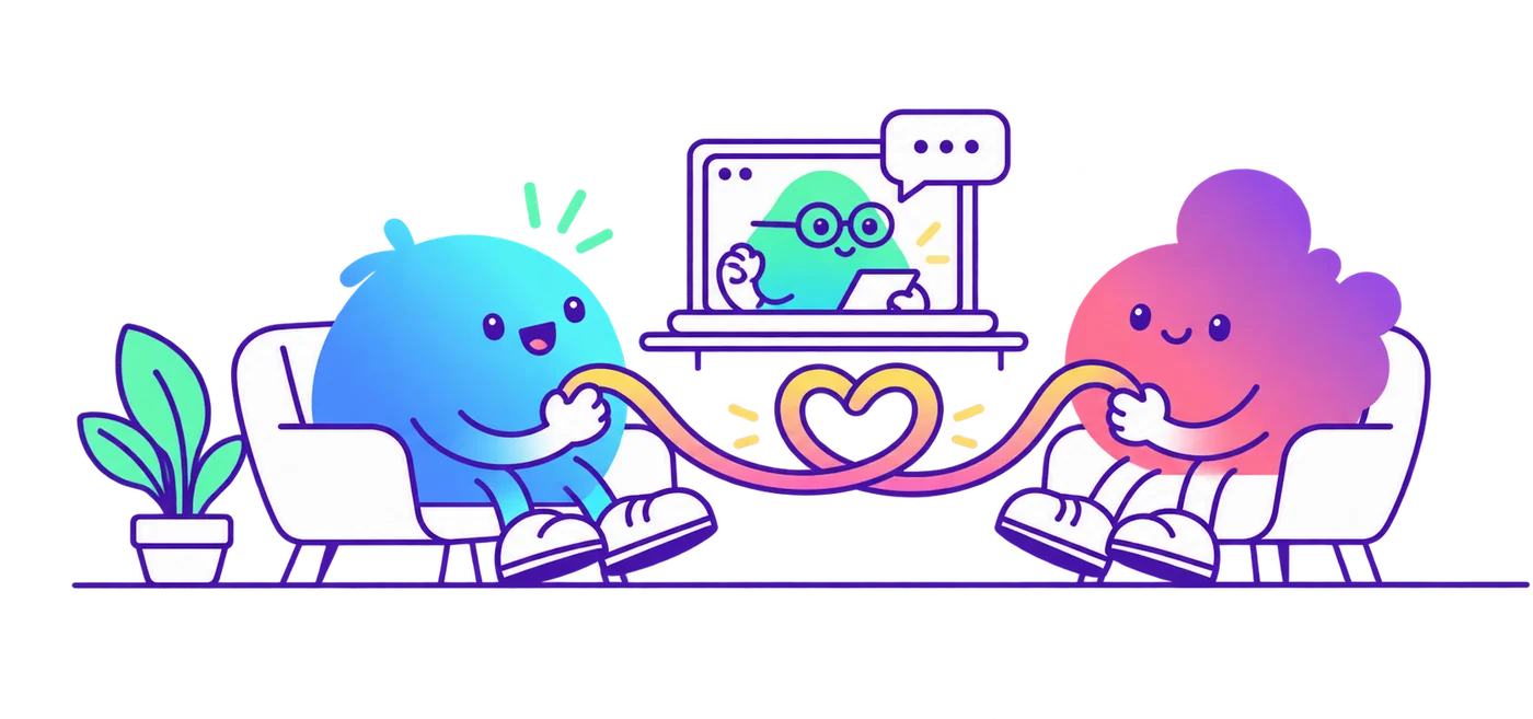 Dos personajes reconstruyen la comunicación en pareja.